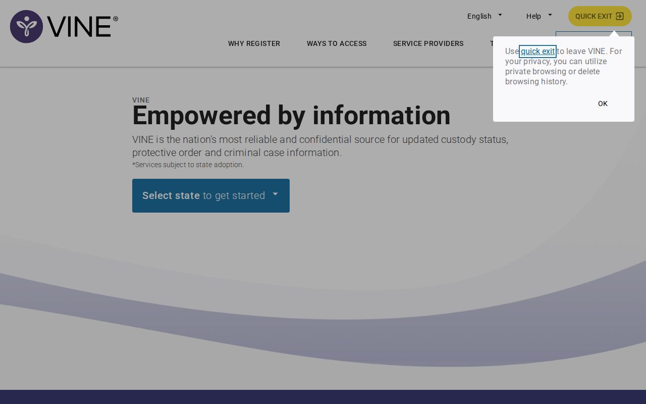 IowaVINE custody alert search for Emmet County records